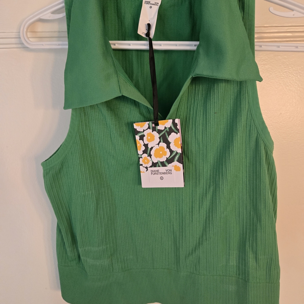 DVF x Target Kelly Green Sleeveless Top - Size XL NWT